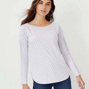 Ann Taylor Houndstooth Boatneck Tunic Top | XS | NWOT